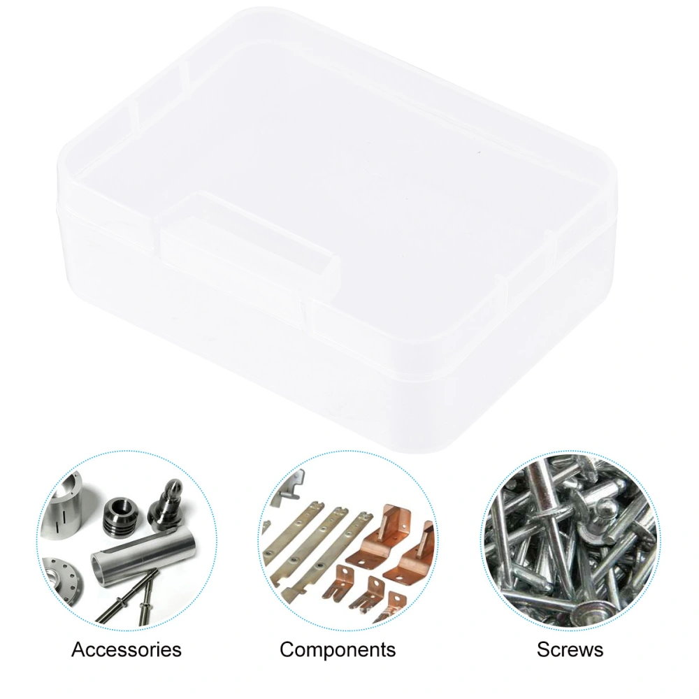 5pcs Plastic Storage Box Transparent Storage Case Jewelry Stationery Storage Box Rectangular Box with Lid (Transparent Color)