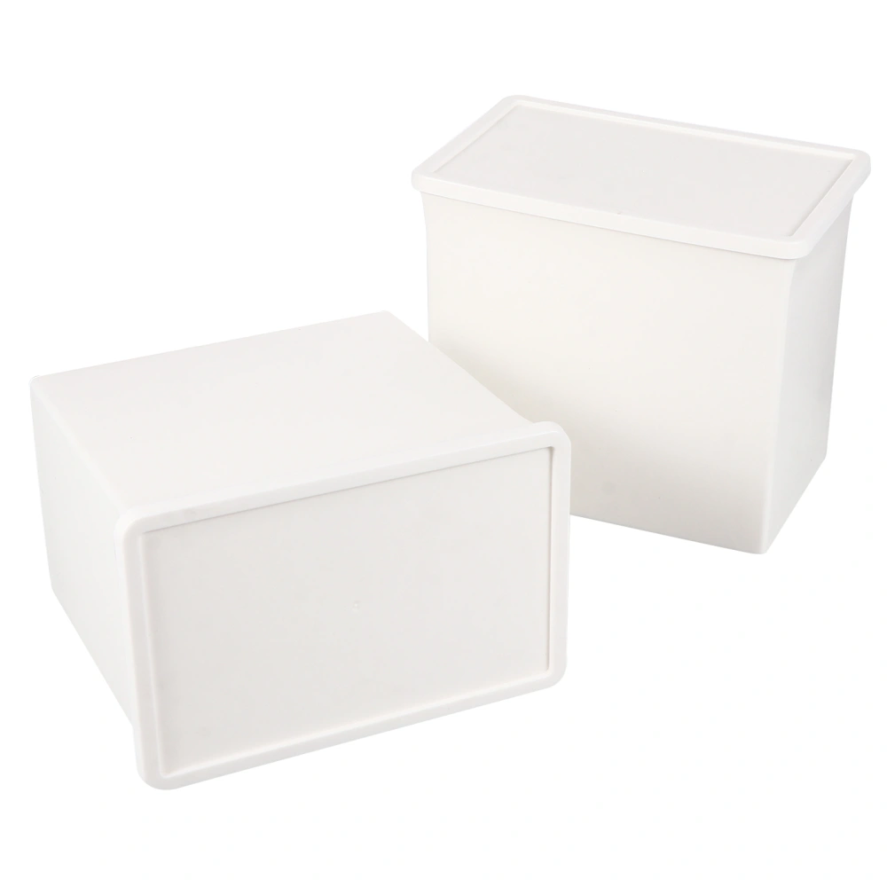 2pcs Plastic Storage Boxes Household Organizers Sundries Holders with Lid(Large)