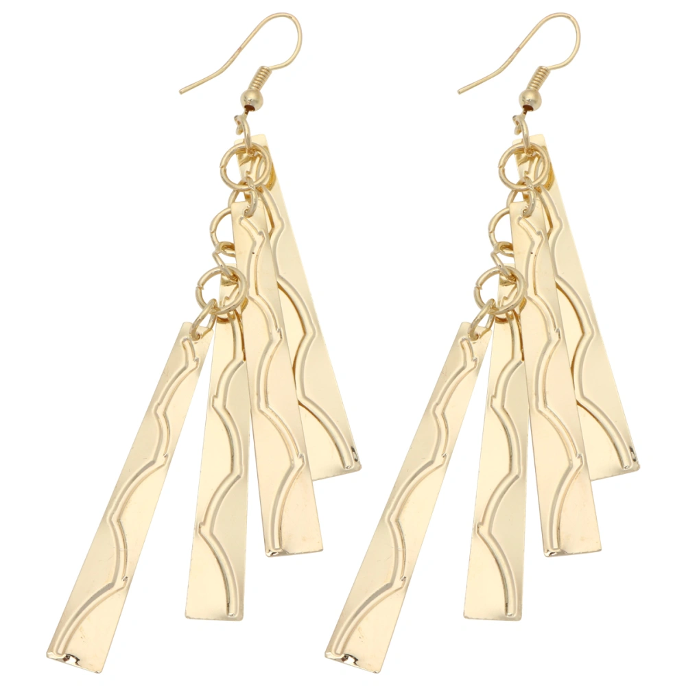 Fashionable Earrings Long Tassel Earrings Simple Sweet All-Match Temperamental Earrings for Woman (Golden)