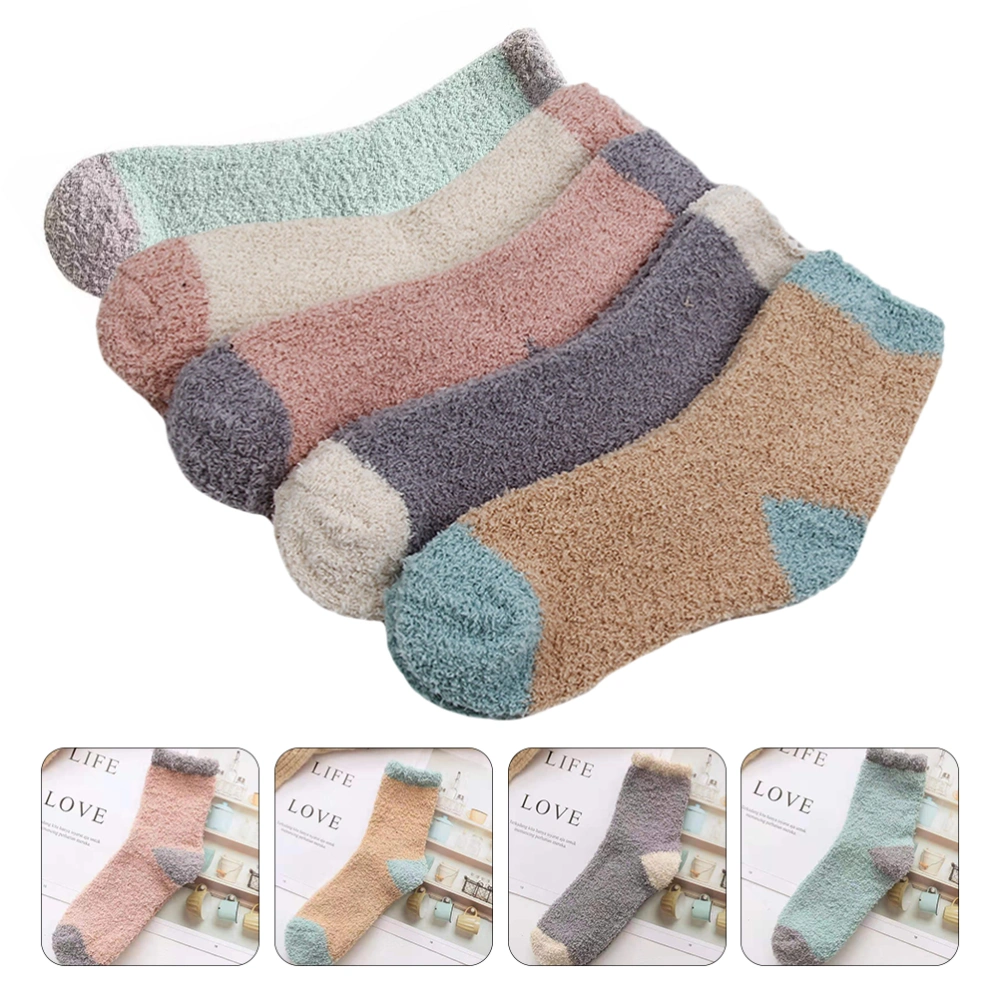 5 Pairs Middle Tube Polyester Socks Middle Tube Polyester Socks Women Socks