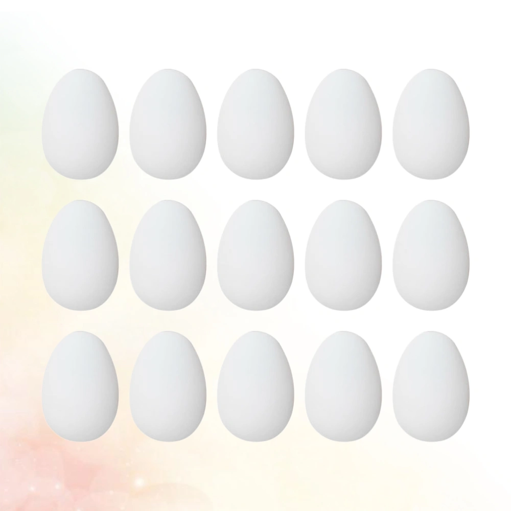 50pcs Simulation Plastic Egg Toy Creative Eggs Model Children Drawing Playing Toys for Home School (White)