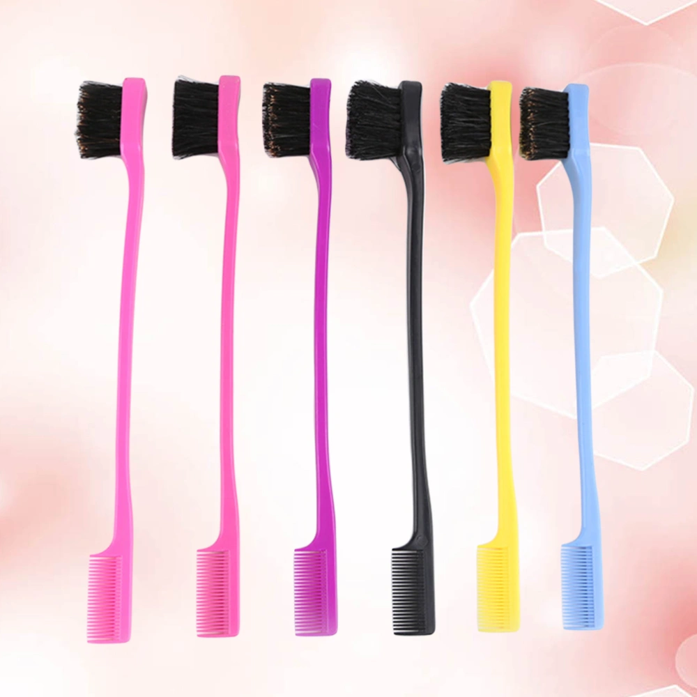 4pcs Double-head Eyebrow Brush Comb Dual Purpose Eyebrow Grooming Tool for Women Girls (Random Color)