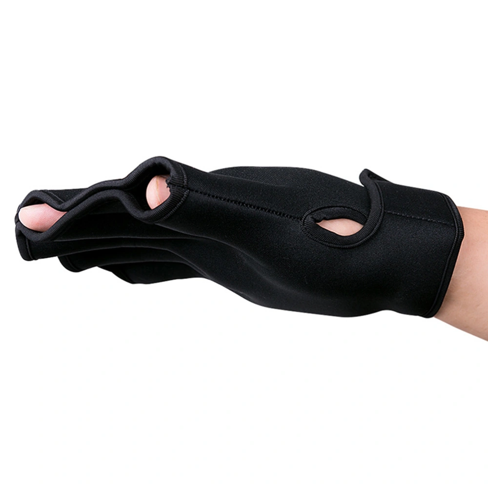 1 Pair Swimming Gloves Webbed Aquatic Fit Traning Gloves Paddle Diving Gloves Size S (Black)