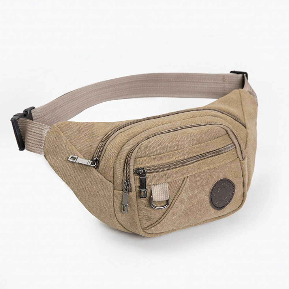 Outdoor Sports Waist Bag Portable Fanny Pack Multifunctional Storage Bag Casual Chest Bag for Men Women (Khaki)