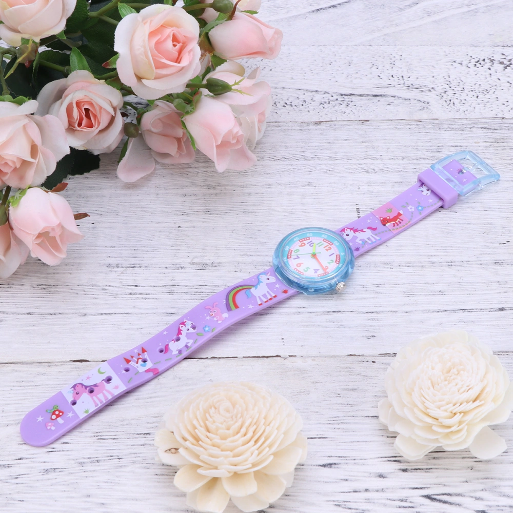 Children's Silicone Cartoon Watch Dinosaur Unicorn Watch Boys and Girls Fashion Watch (Unicorn)