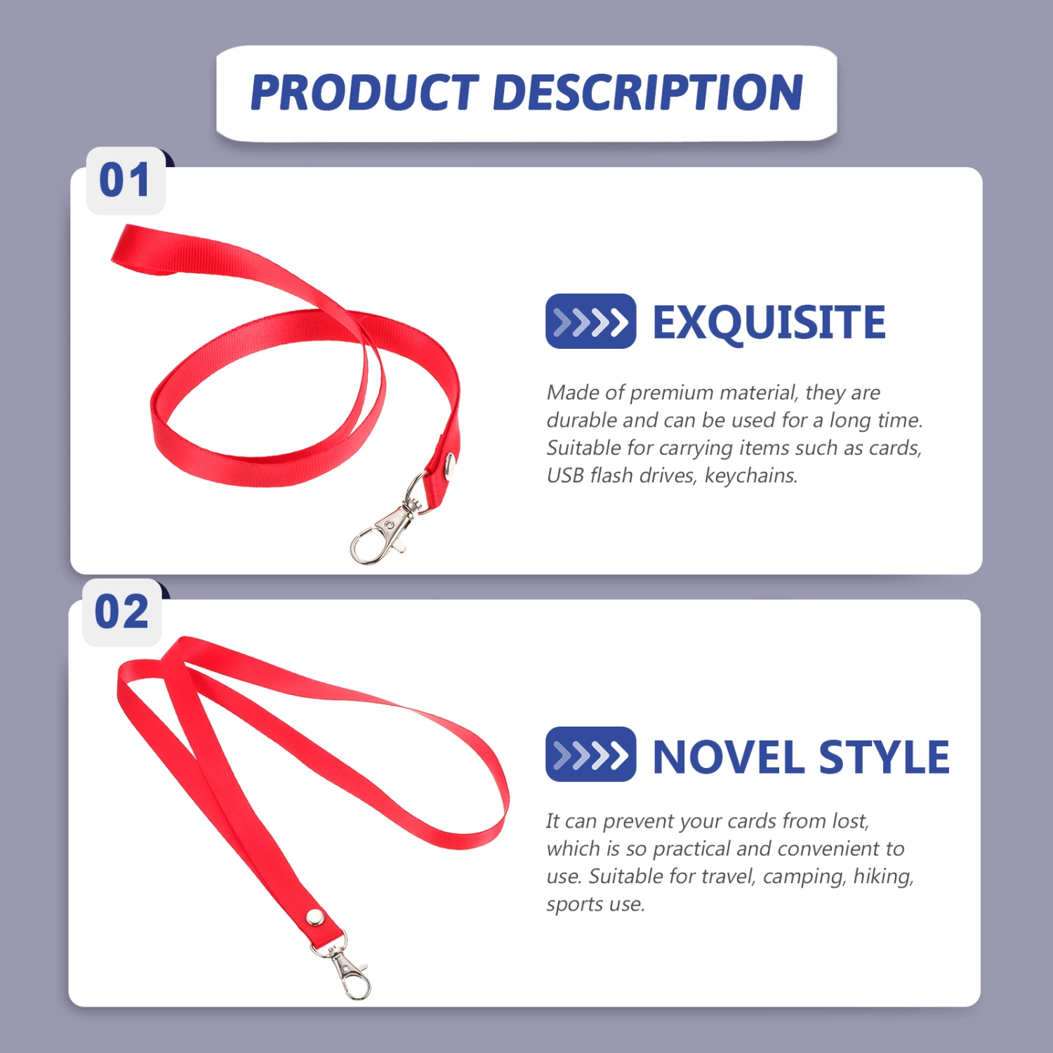 6Pcs Colorful Lanyard Neck Lanyard Badge Card Ribbon Badge Cards Lanyards for Work Cards