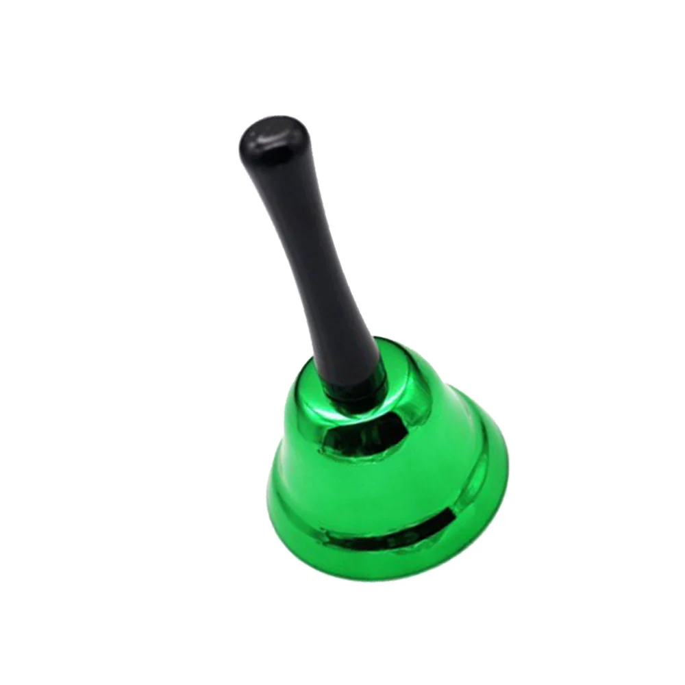 1Pc Metal Hand Bell Toy Portable Durable Handbell Hand Percussion Bells Musical Instrument Toy Green