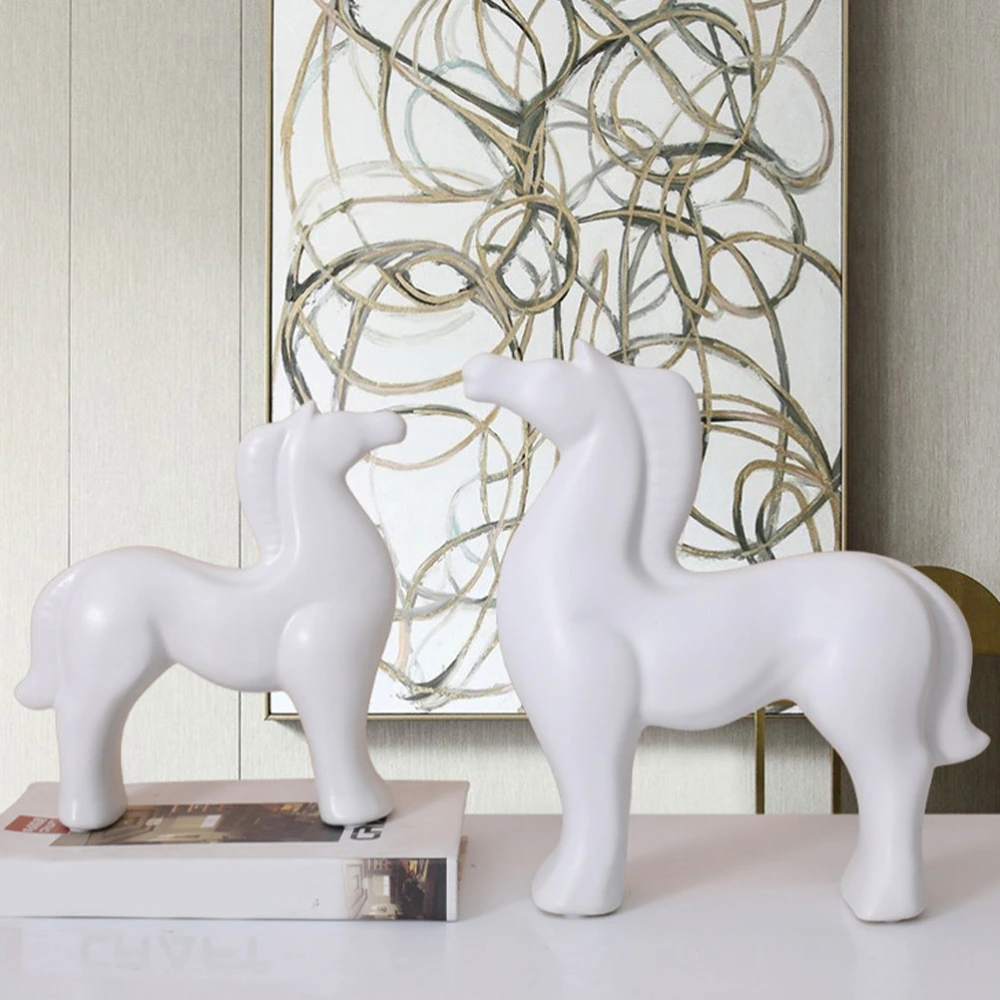 Ceramic Horse Decor Living Room Horse Statue Office Horse Figurine Home Decoration