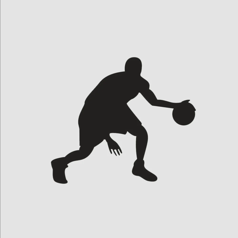 1pc Sports Style Sticker Removable Wall Decals Basketball Playing Pasters Background Ornaments for Home Hotel