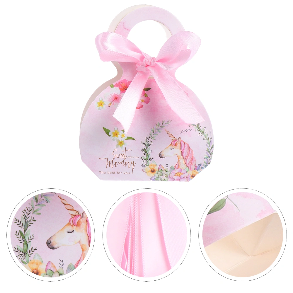 50pcs Wedding Party Paper Boxes Ribbon Candy Gift Cookies Storage Boxes