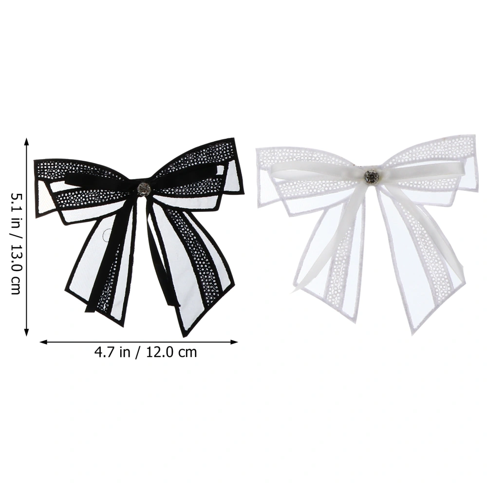 4pcs White Black Bow Patches Delicate Clothes Patches Decorative Sew On Applique