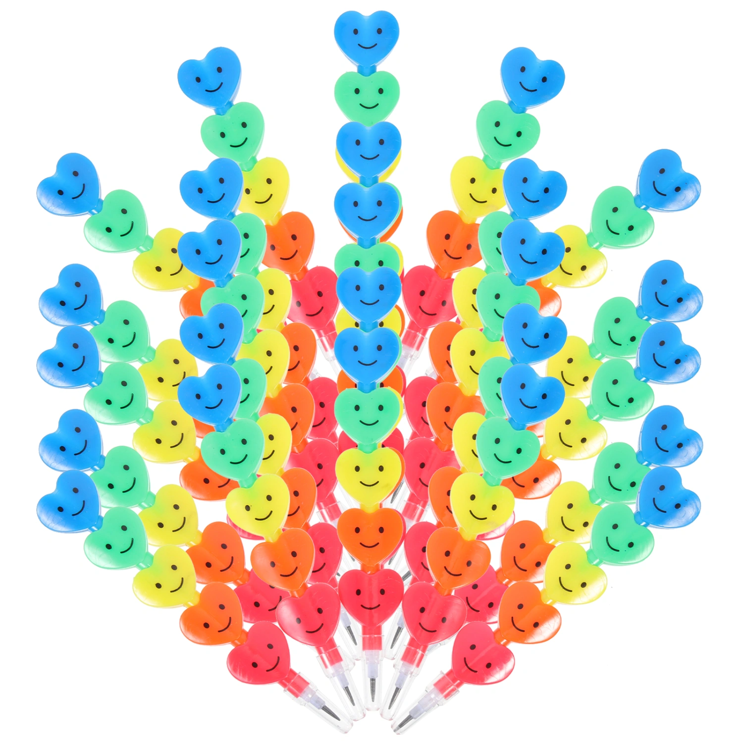 20pcs Plastic Stacking Pencils Heart Shaped Pencils Writing Pencils for Kids Students