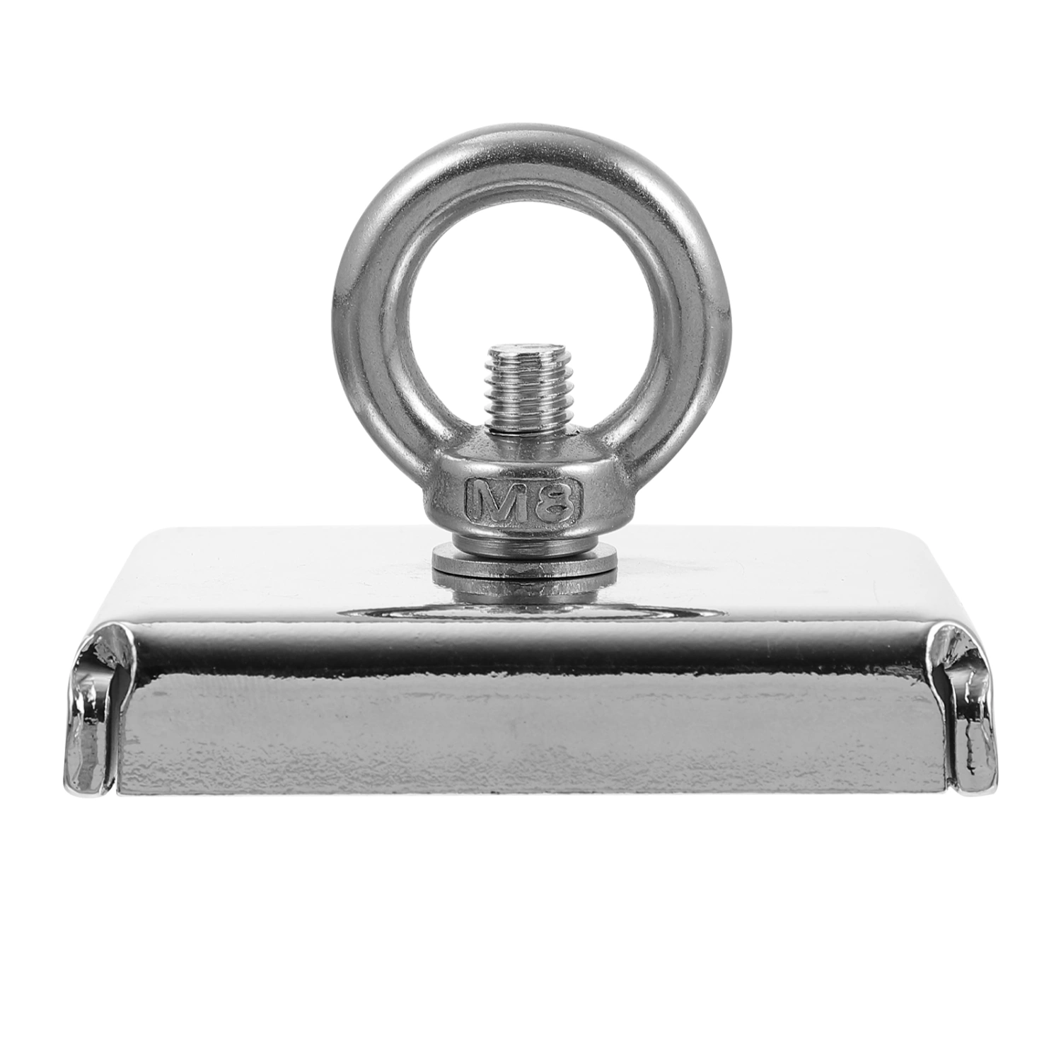 1Pc High Power Fishing Magnet Square Magnet with Eye Bolt for Magnetic Fishing