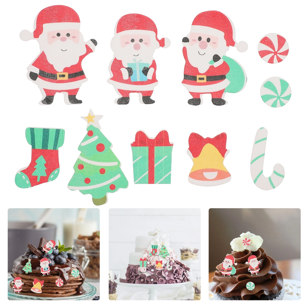 100pcs Christmas Cake DIY Decors Christmas Style Cartoon Dessert Decors