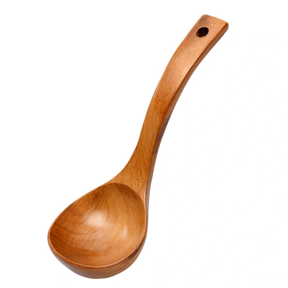 1pc Wooden Hot Pot Soup Spoon Lightweight Porridge Spoon Table Utensil