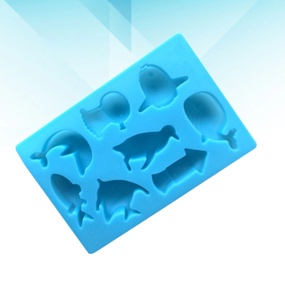 Cartoon 8 Cavity Fish Dolphin Ice Maker Creative Baking Mold Chocolate Candy Cake Mold (Blue)