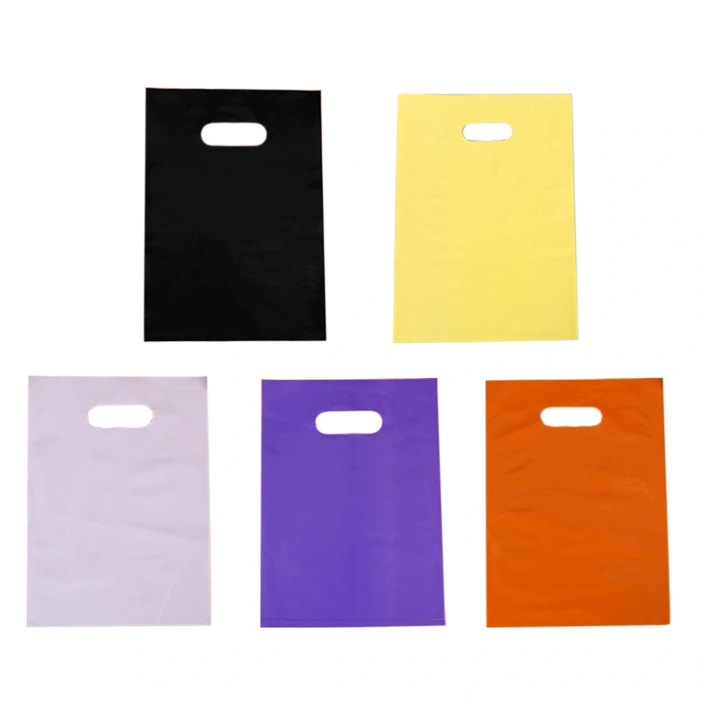 50pcs 25*35cm Gift Bags Decorative Party Favor Bags Creative Candy Color Bags for Kids Birthday Party(Black + White + Yellow + Orange + Purple)