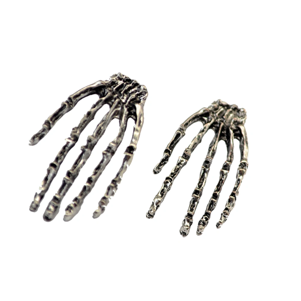 1 Pair Retro Bone Dangler Exaggerated Palm Earrings Fashion Alloy Earrings Halloween Punk Jewelry Decor for Women Lady