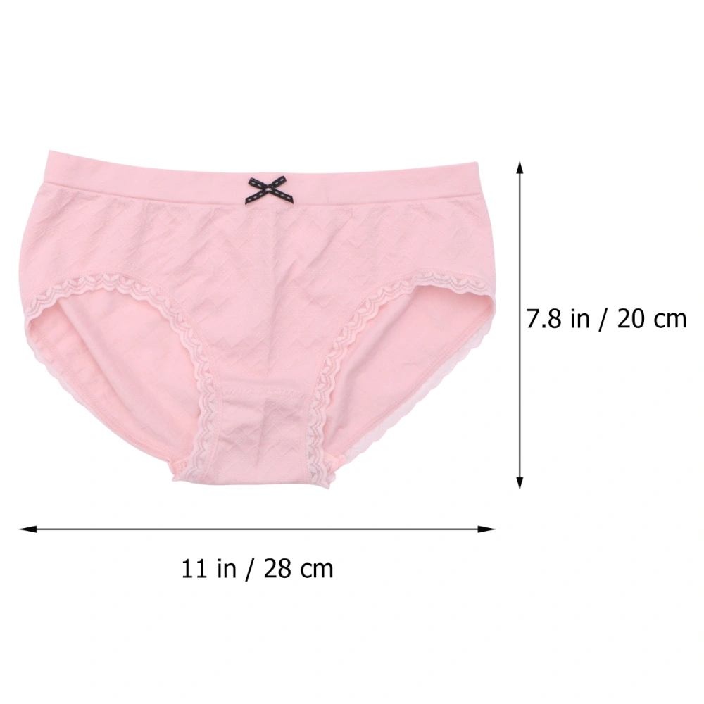 2Pcs Breathable Underpants Underwear Waistline Seamless Briefs Elastic Undershorts for Women Lady (Pink)