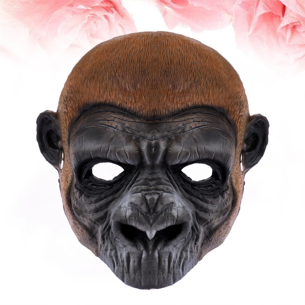 Halloween Funny Party Masquerade Mask PU Foaming Monkey Headgear Scary Orangutan Mask Party Full Face Mask