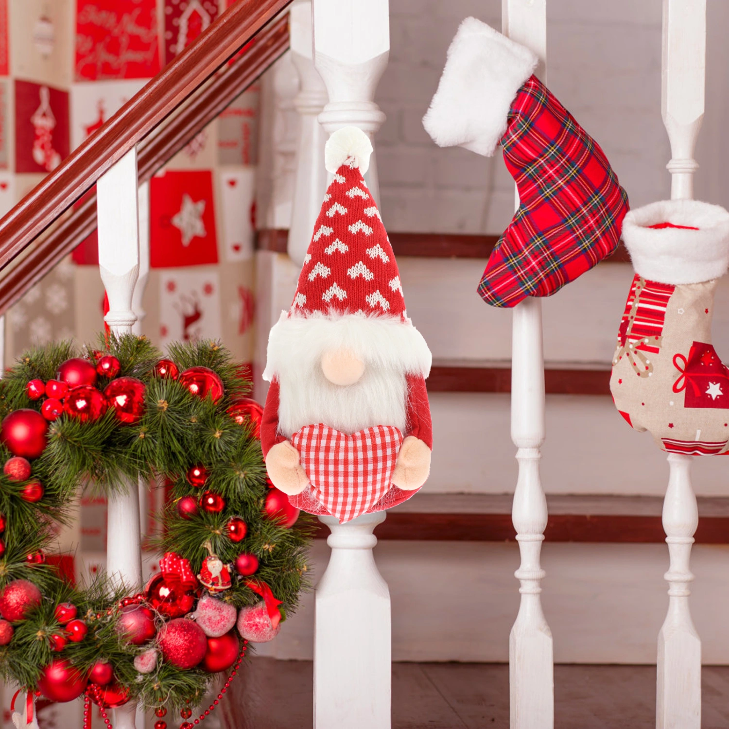 Decorative Valentine's Day Gnome Doll Decor Gnome Doll Scene Adornment