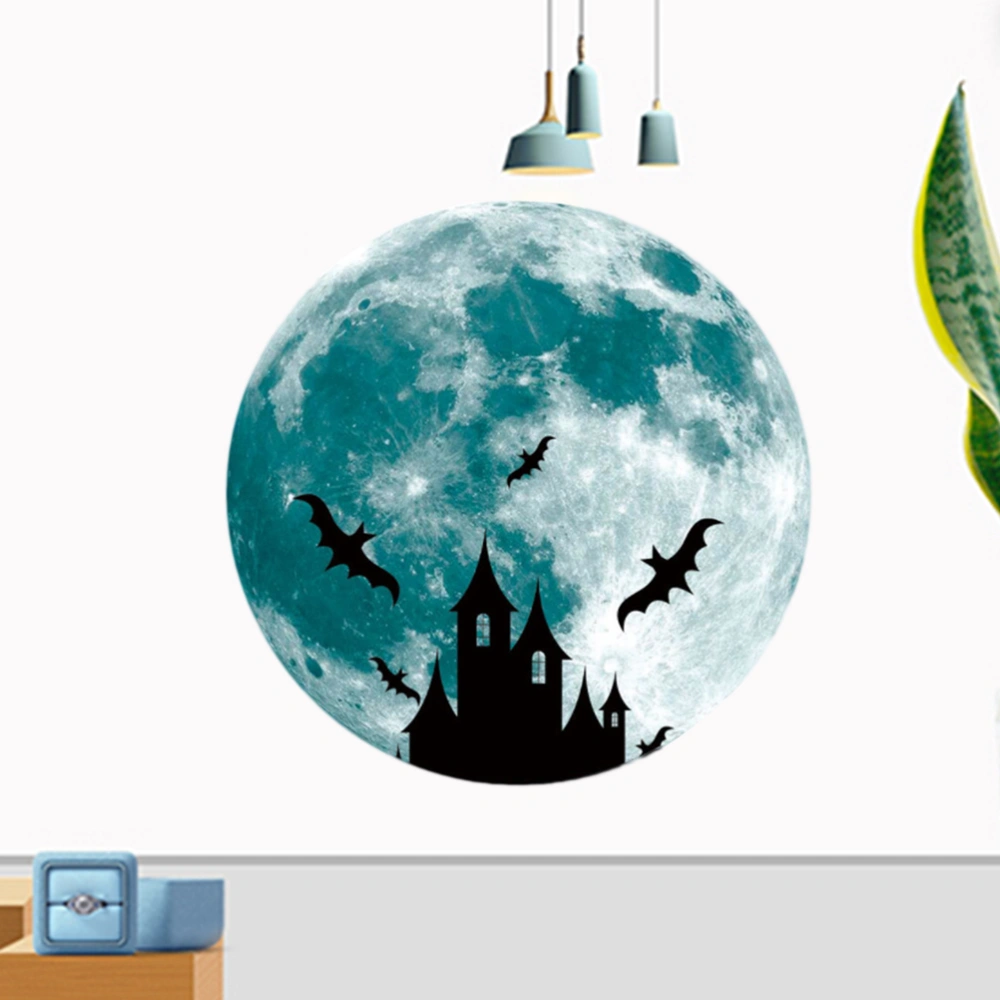 30cm Night Moon Wall Paste Halloween Castle Mural Art Sticker for Bedroom Living Room