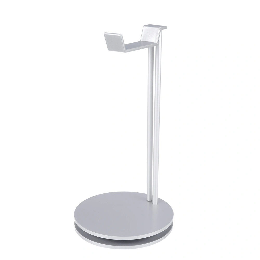 Headphone Stand Aluminum Alloy Headset Holder Earphone Stand Desktop Headset Rack (Silver)