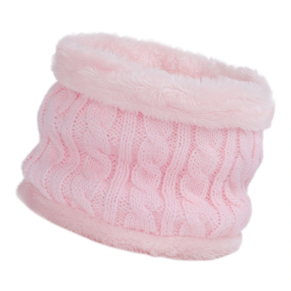 Pink Winter Cotton Scarf Thicken Neckerchief Neck Warmer Knitted Scarves Gift for Child Kids