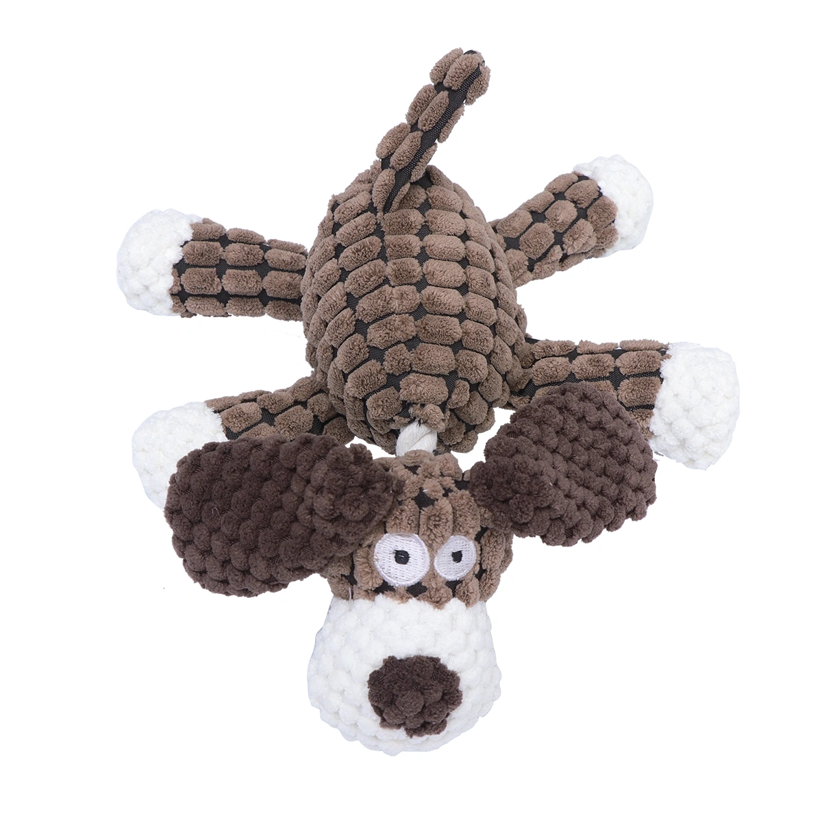 Plush Pet Toys Supplies Cartoon Pet Dog Toys Plush Dog Toys Squeaky Dog Chew Toys for Small Dogs Brown