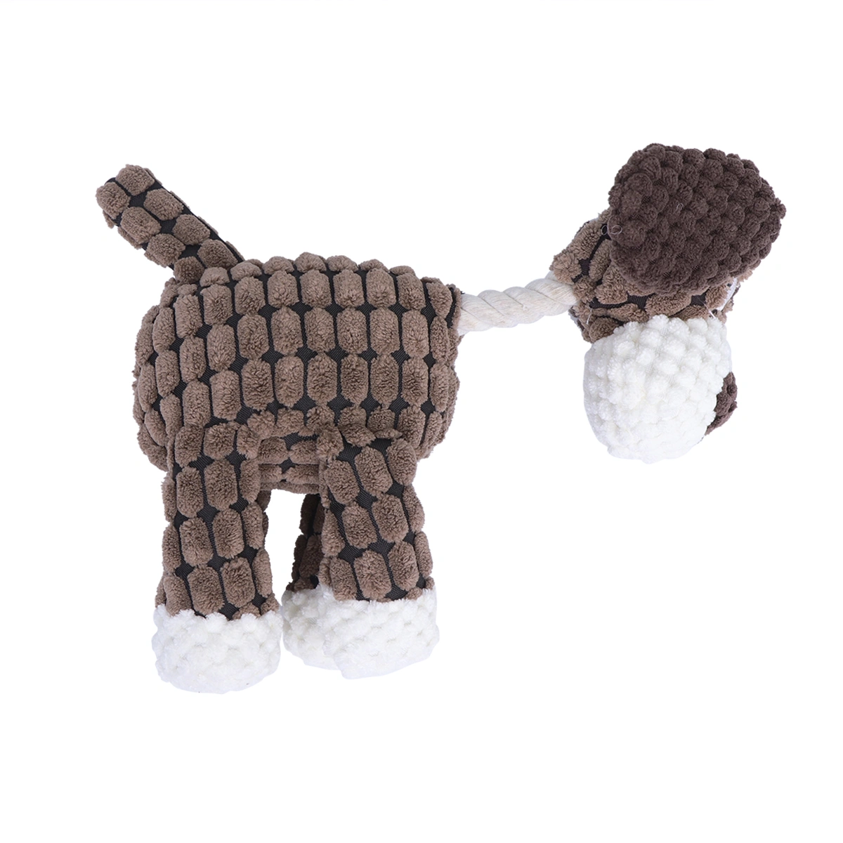 Plush Pet Toys Supplies Cartoon Pet Dog Toys Plush Dog Toys Squeaky Dog Chew Toys for Small Dogs Brown