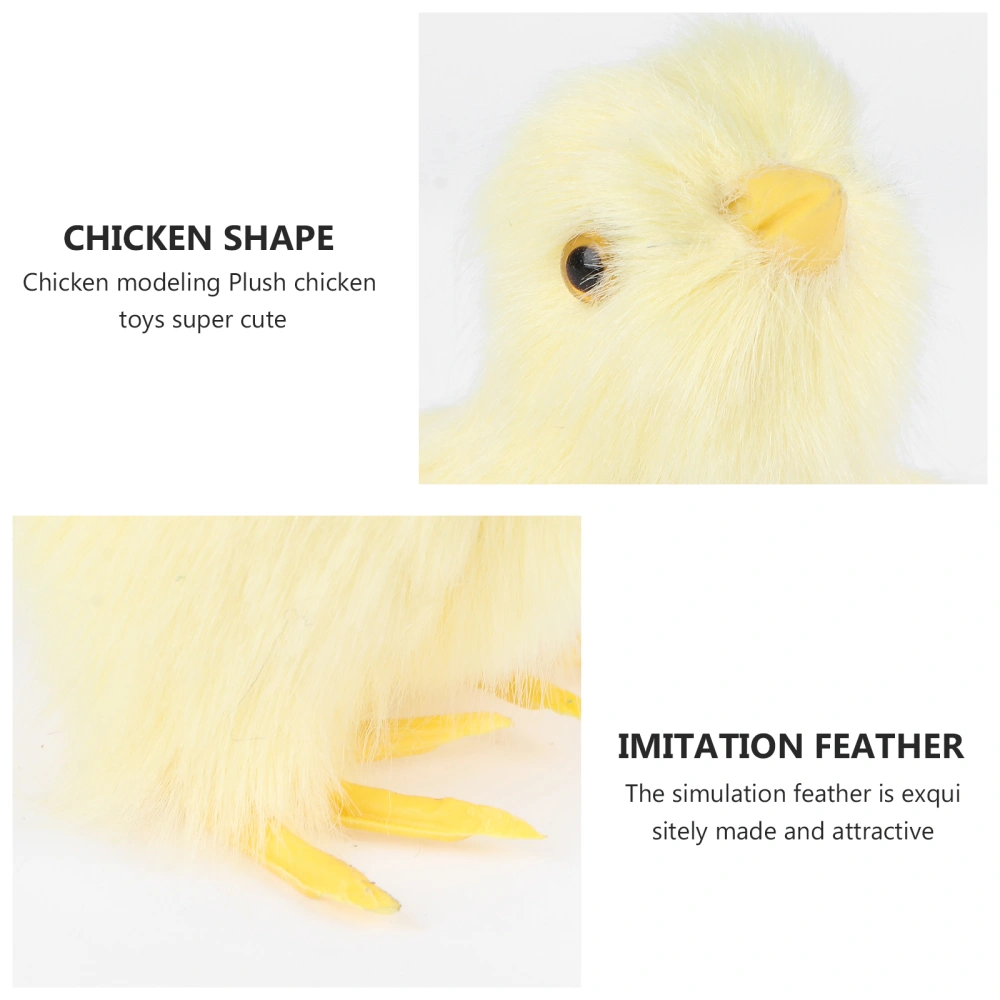 1pc Easter Imitation Chicken Plush Toy Doll Easter Chicken Adornment for Decor