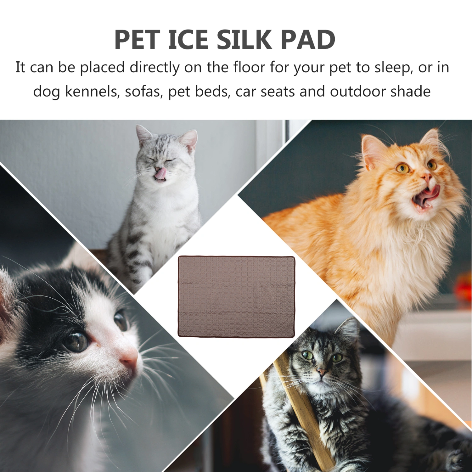 Dog Cooling Mat Summer Kennel Pet Self Cooling Pad Puppy Ice Silk Blanket