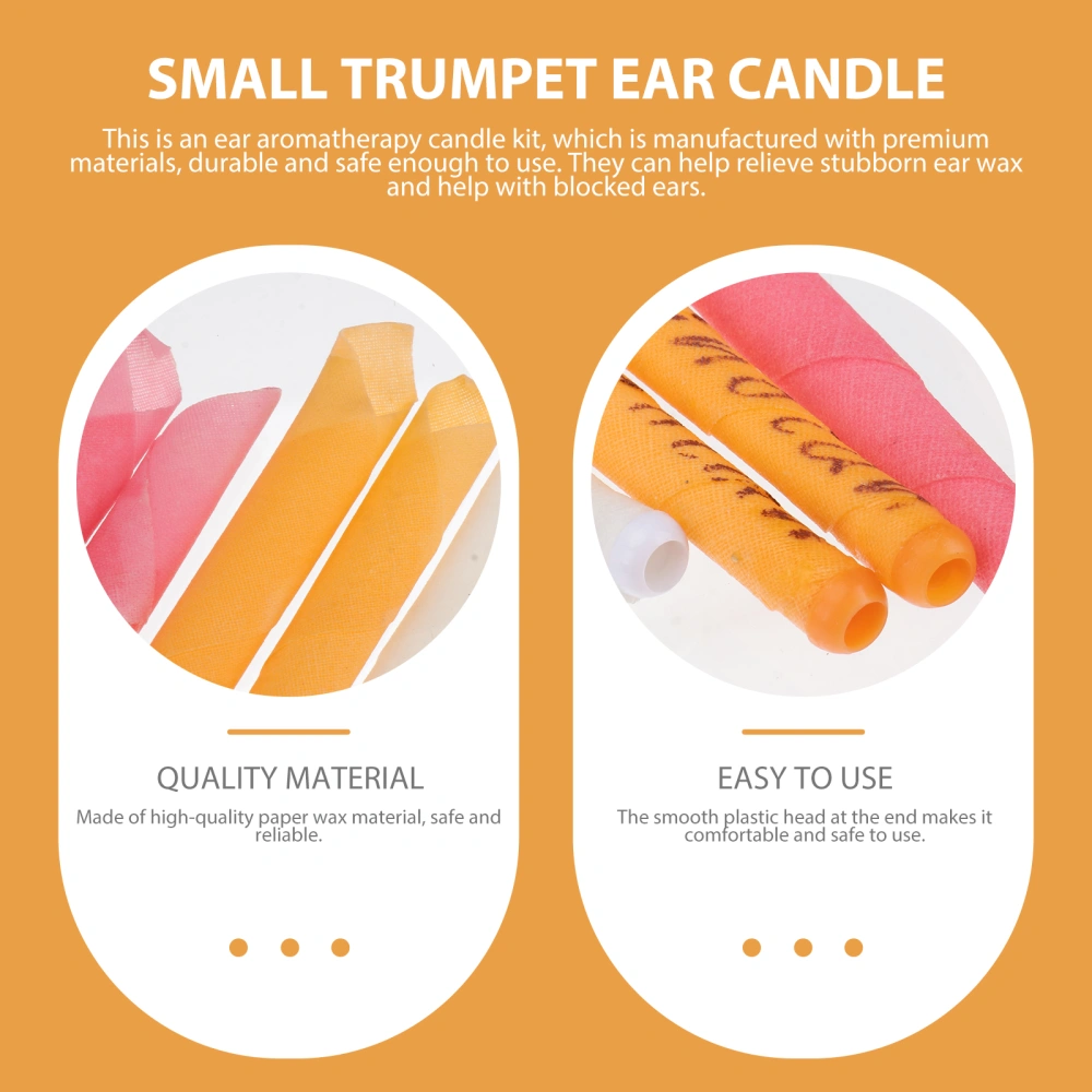 1 Set Small Trumpet Ear Candles Kit Round Aromatherapy Ear Sticks with Plug Kit