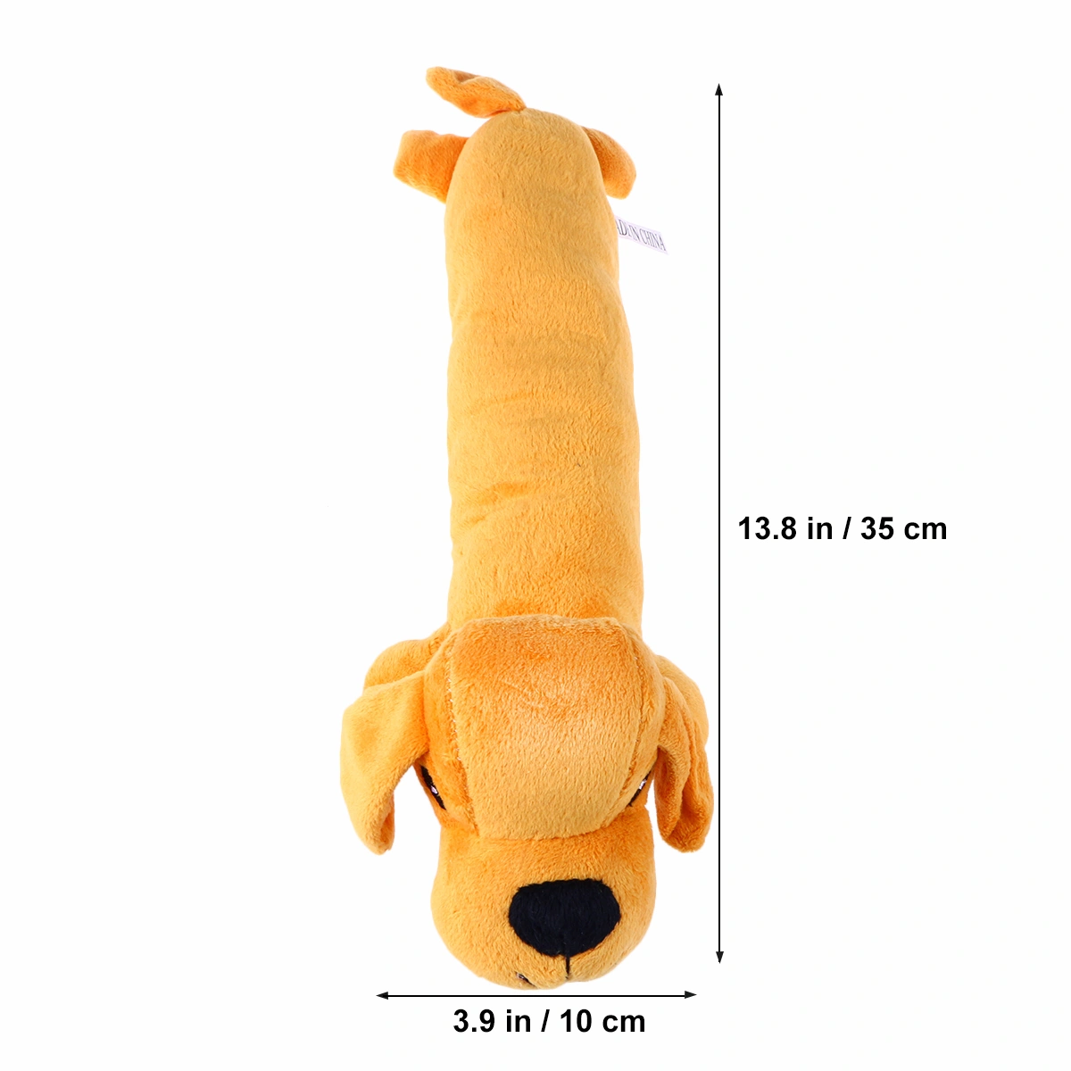 Pet Plush Toys Dog Chew Toys Puppy Cats Biting Sound Squeaky Toys Cartoon Sausage Dog Design (Yellow)