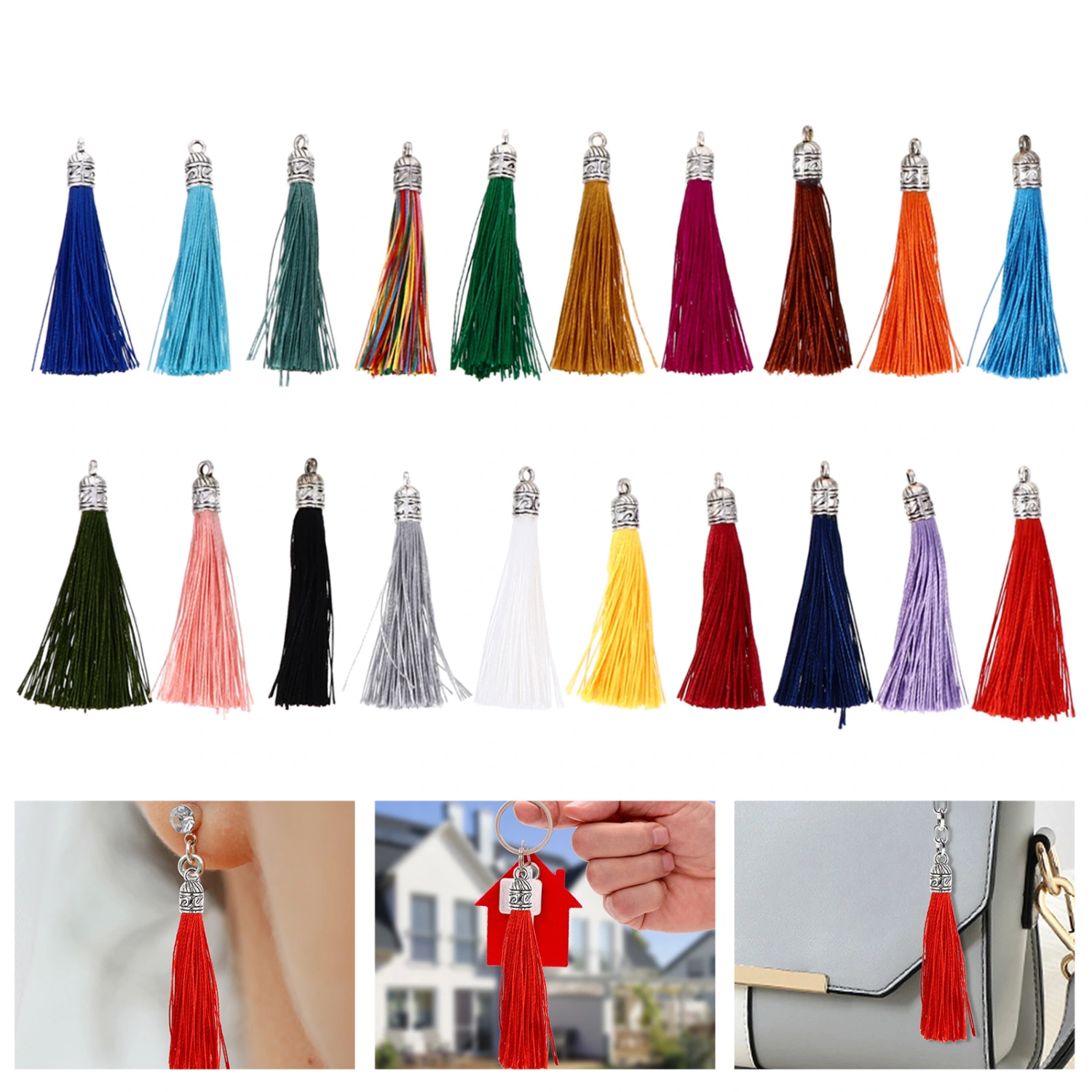 50pcs DIY Tassels Earrings Tassels Decoration DIY Art Crafts Making Material