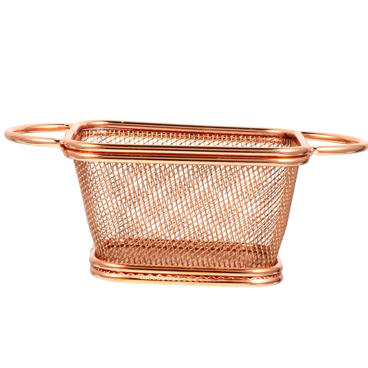 1pc Stainless Steel Frying Basket French Fries Basket for Home (Rose Gold)