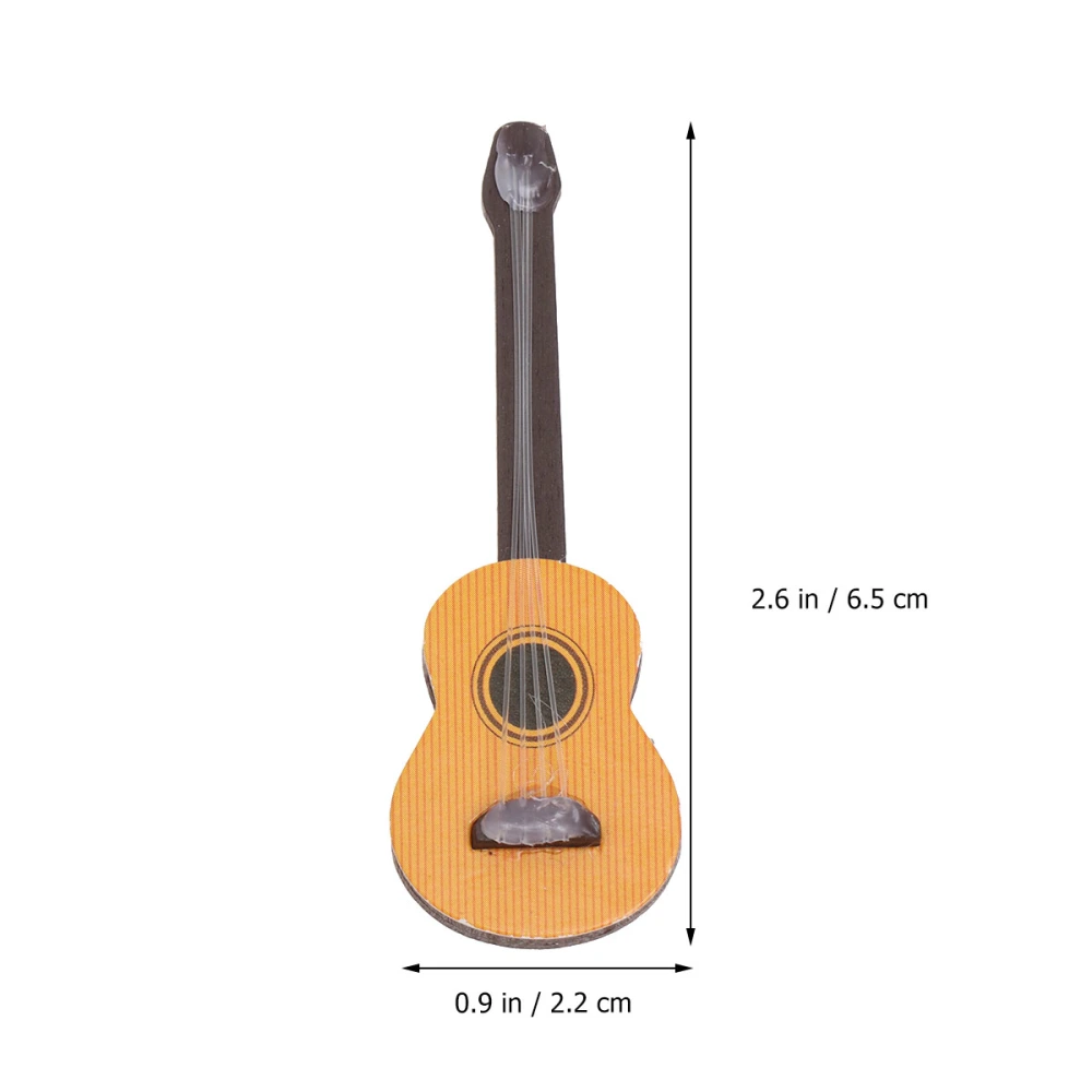 2 Pcs Simulated Guitar Toys Artificial Micro Decors Layout Props Wooden Ornaments for Doll House Musical World Supplies