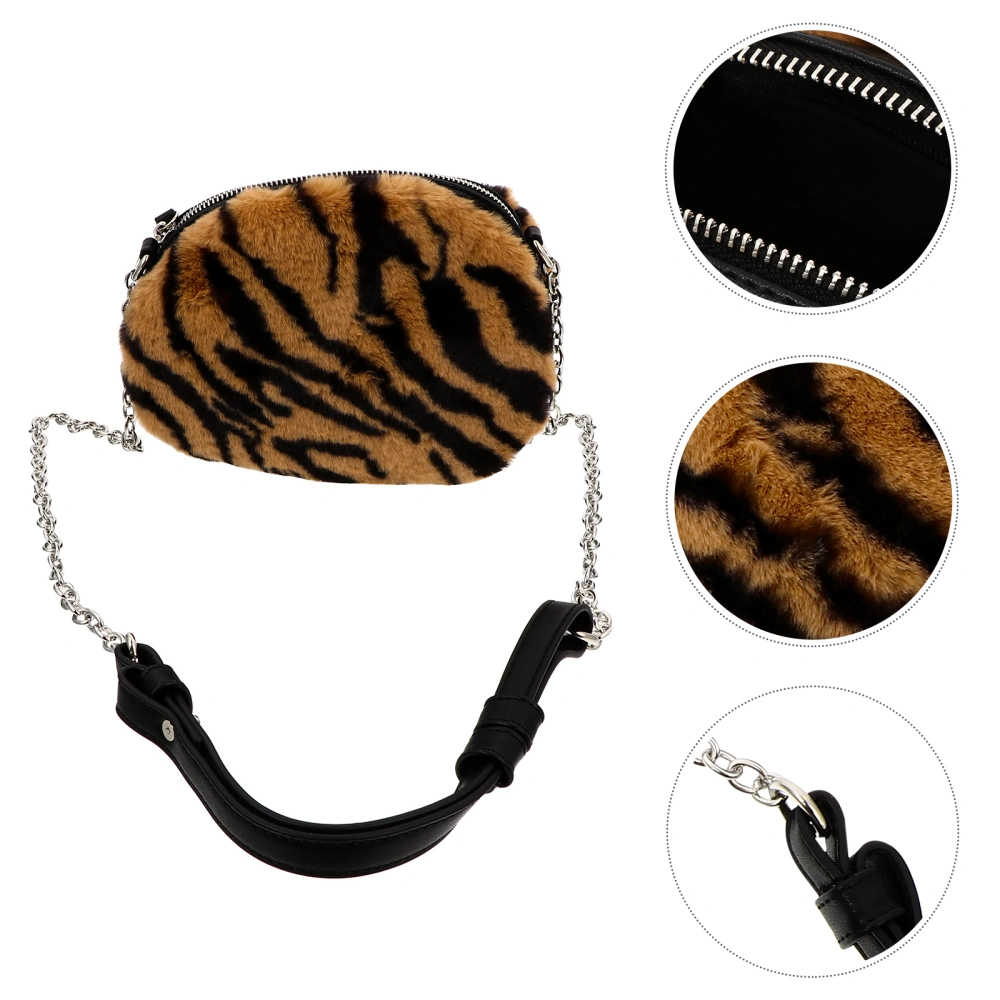 1pc Zebra-stripe Bag Fashion Crossbody Bag Tassel Messenger Bag Storage Bag