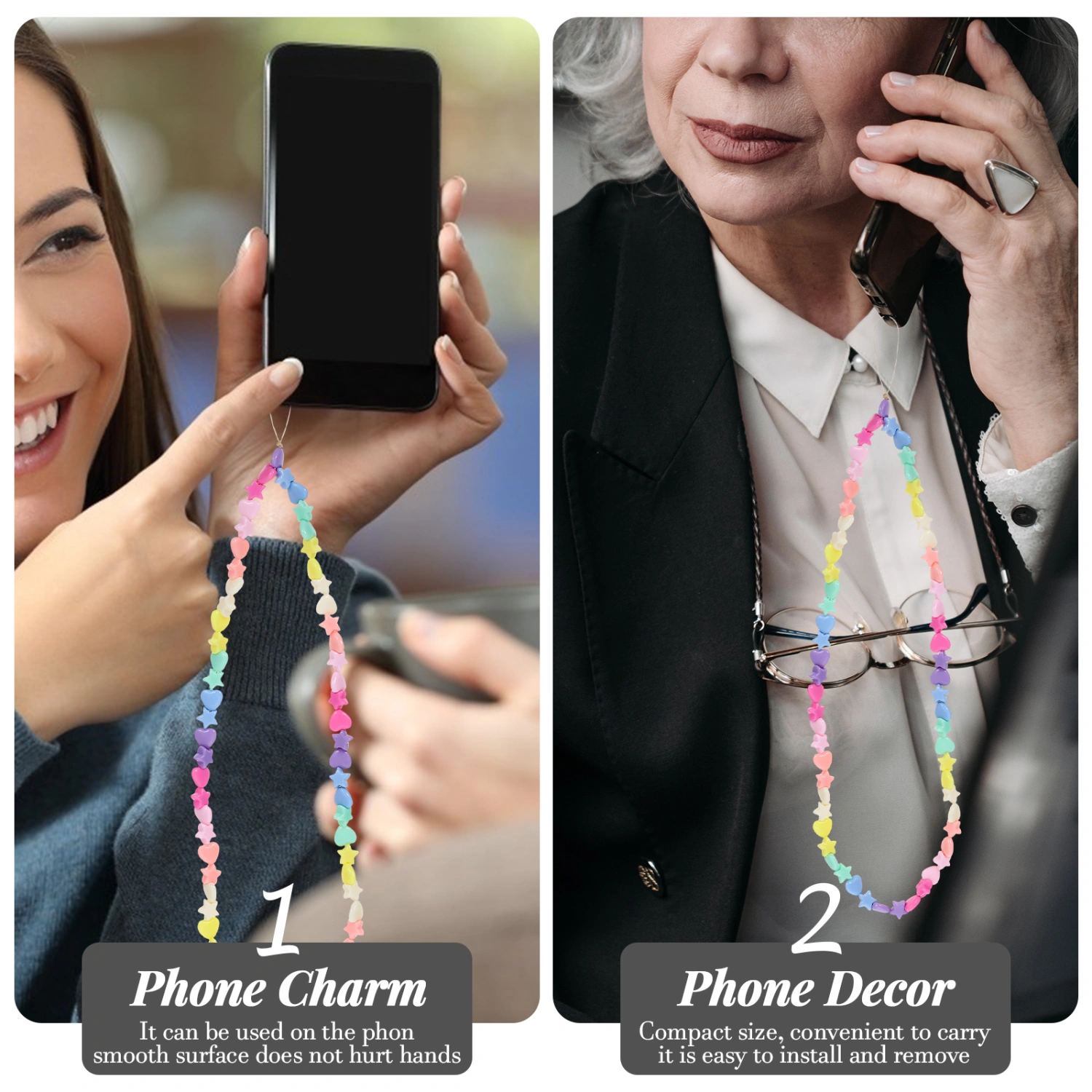 Delicate Beaded Phone Lanyard Anti-lost Phone Chain Beaded Phone Wrist Strap