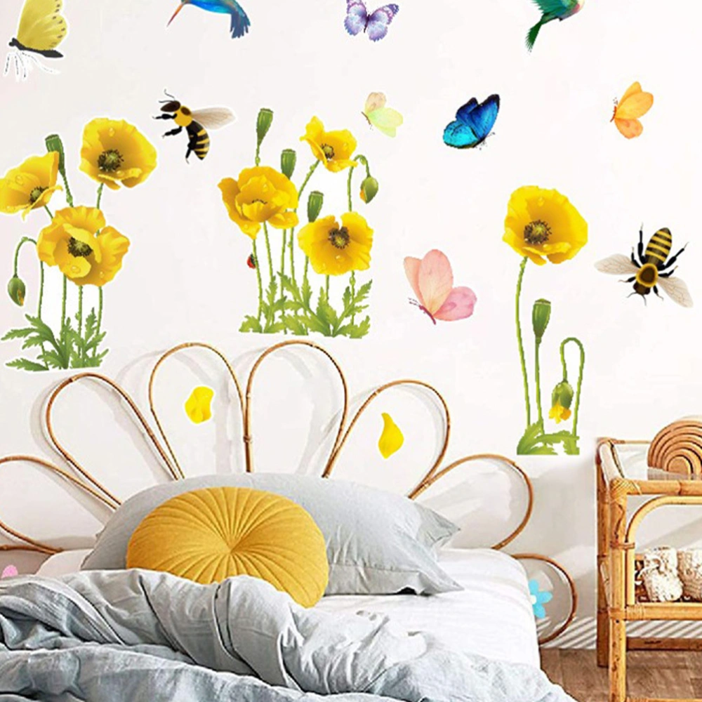 Butterflies Flower Wall Sticker Adhesive Living Room Decal Wall Decoration