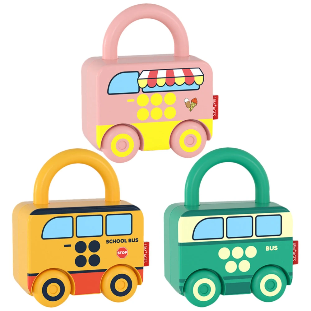 3Pcs Lock and Key Toys Kids Unlock Toys Cartoon Lock and Key Toys Preschool Learning Toys