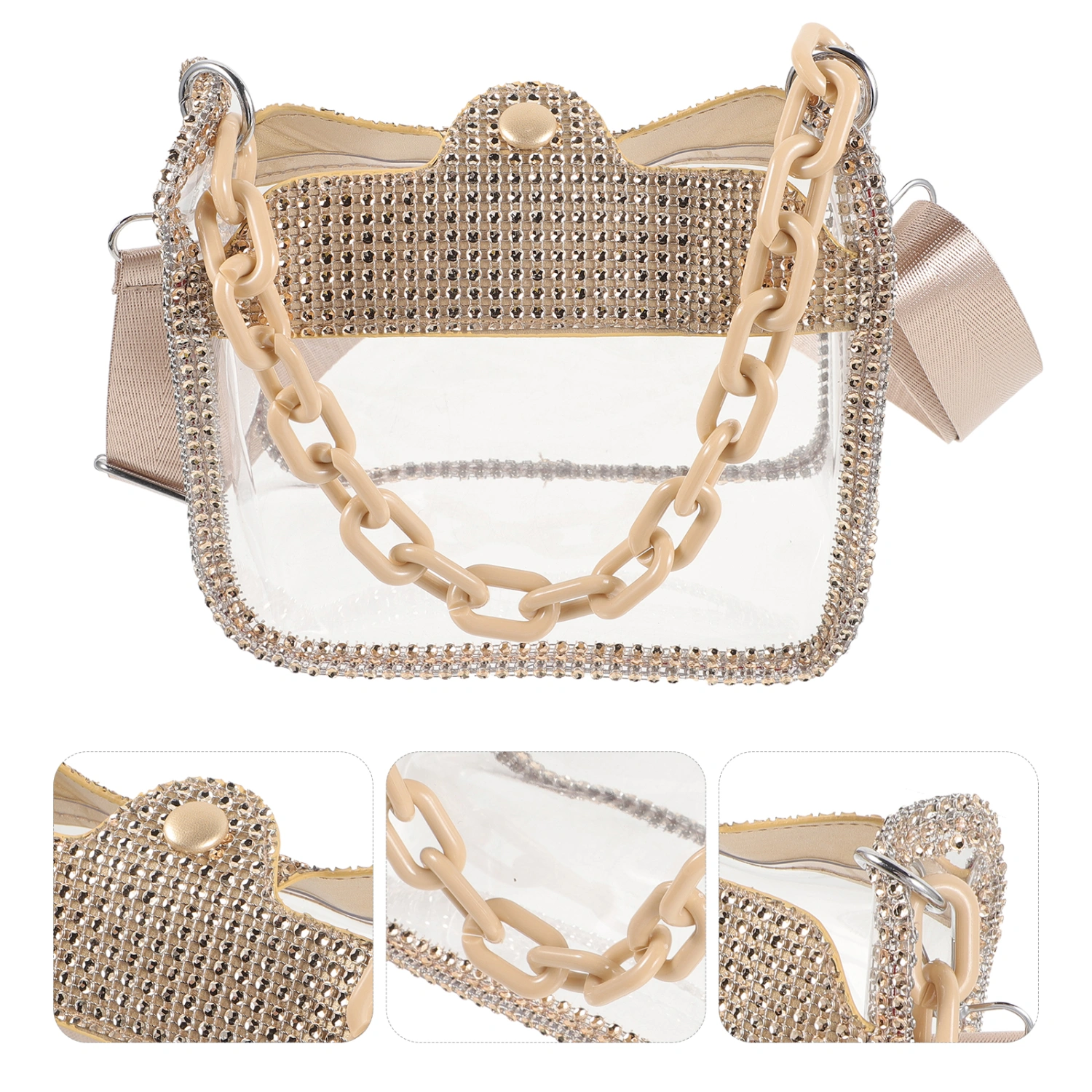 Clear Tote Bag Portable Shoulder Bag Women Tote Bag Decorative Tote Bag for Travel
