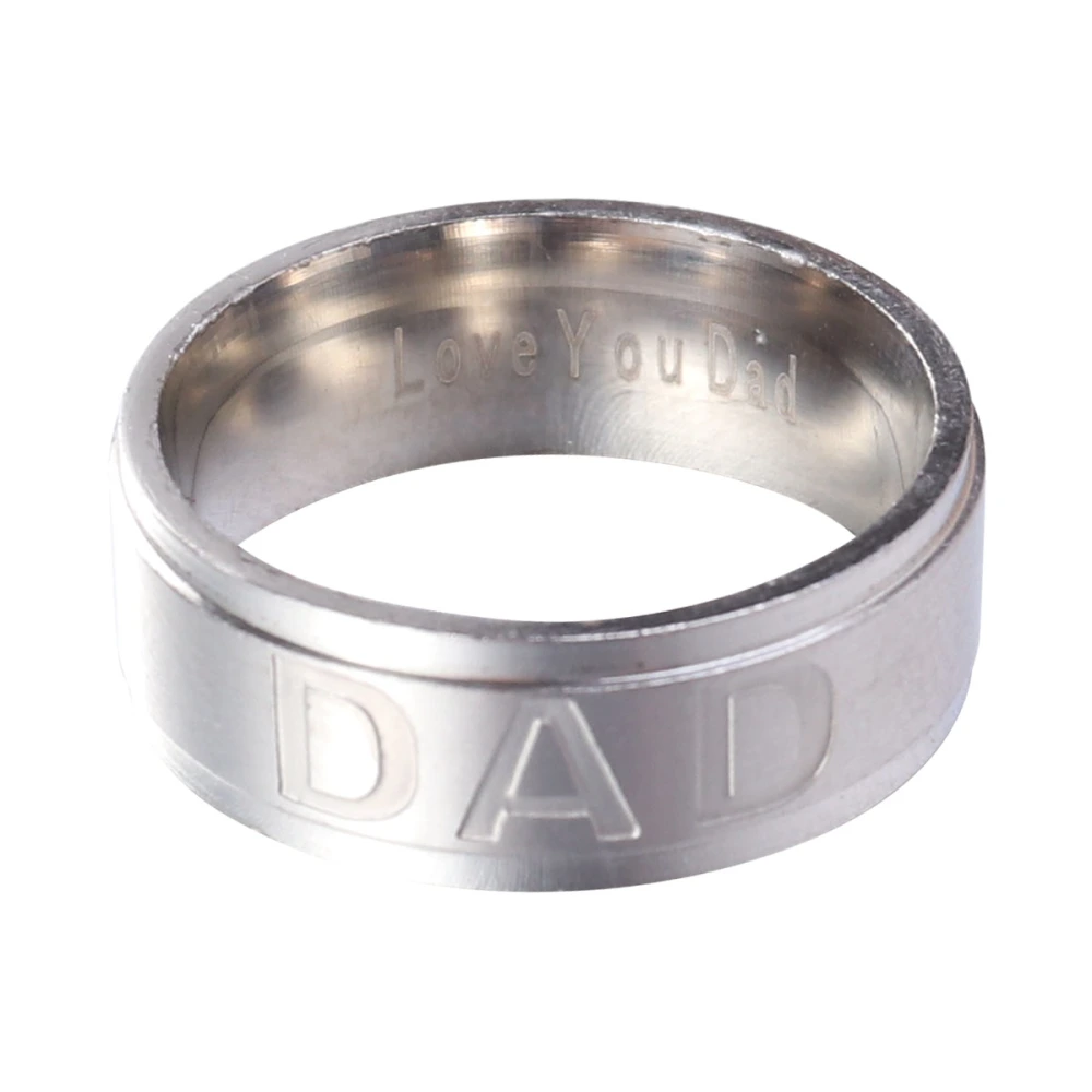 Mens Father Dad Titanium Ring Engraved Love You Dad for Family Gift Christmas Birthday Gift (10)