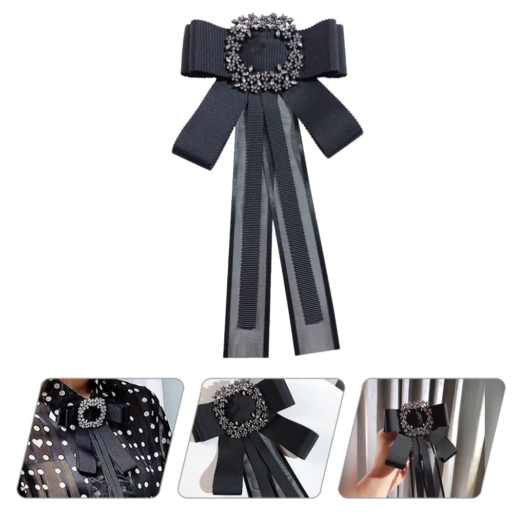 1Pc Big Bow Tie Ribbon Brooch Women Pre-tied Bow Tie Fashion Neck Tie for Decor