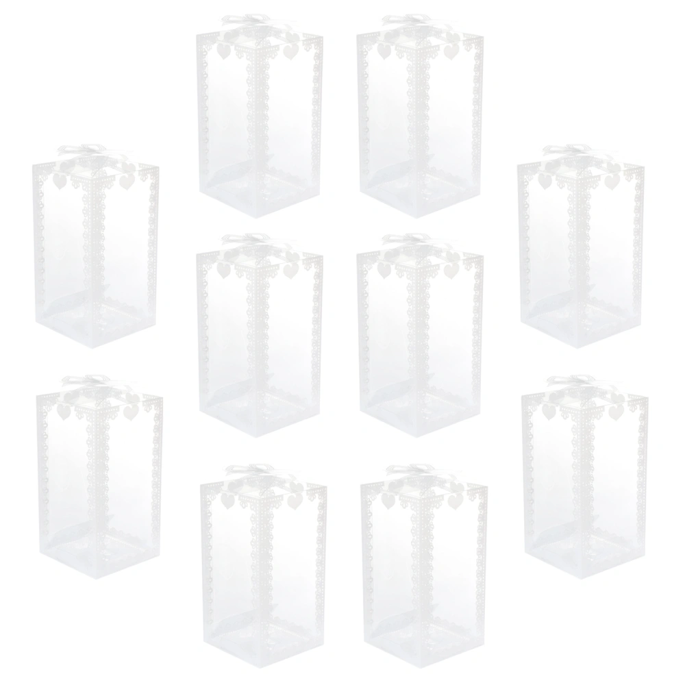 10pcs PVC Transparent Boxes Wedding Candy Packaging Boxes Transparent PVC Boxes