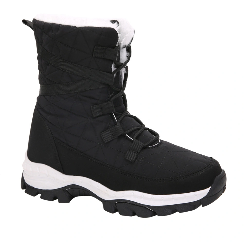 1 Pair Fashion Winter Woman Plush Snow Boots Warm Middle High Snow Boots