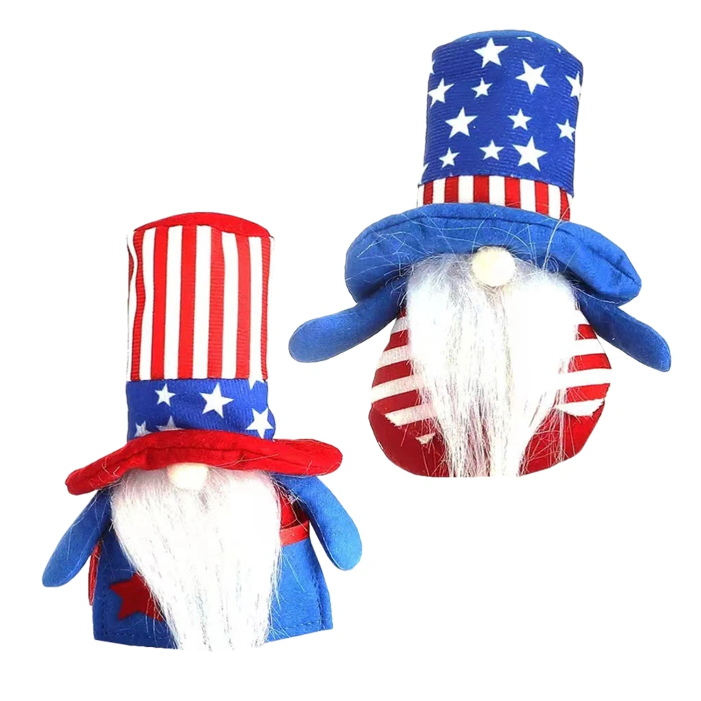 2Pcs Patriotic Gnome Ornament United State Independence Day Gnome Decorations