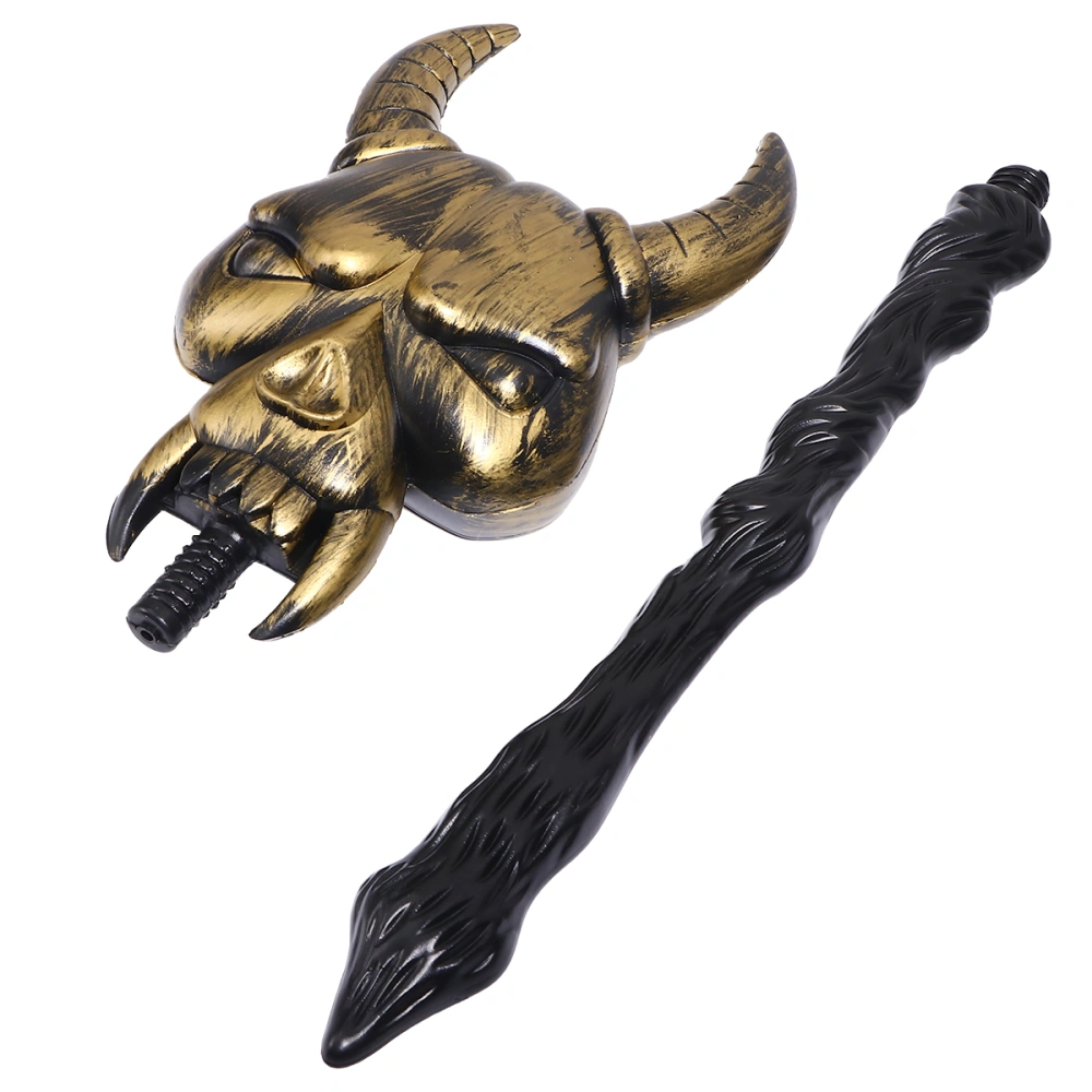 Interesting Ox Head Stick Halloween Cosplay Props Fake Weapons Toy Devil Prop