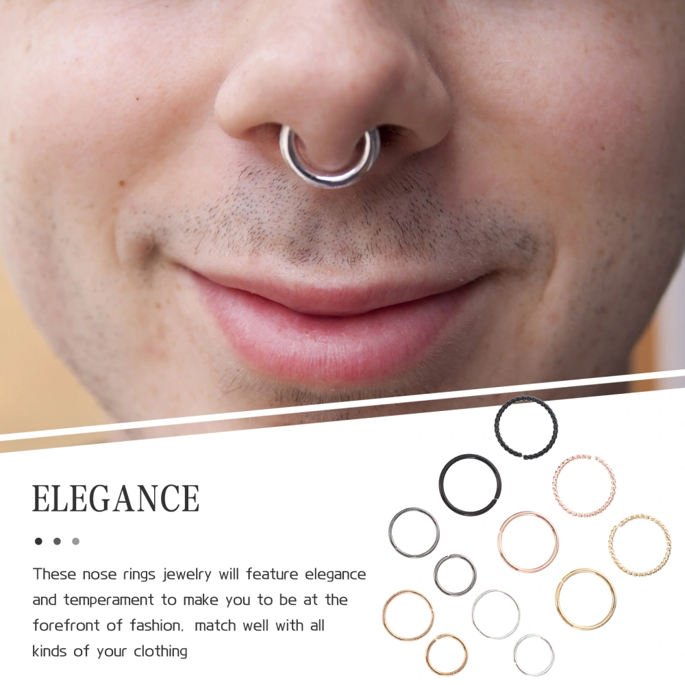 2 Sets of Nose Rings Hoops Decorative Nose Rings Ornaments Nose Piercing Nose Rings Decorations