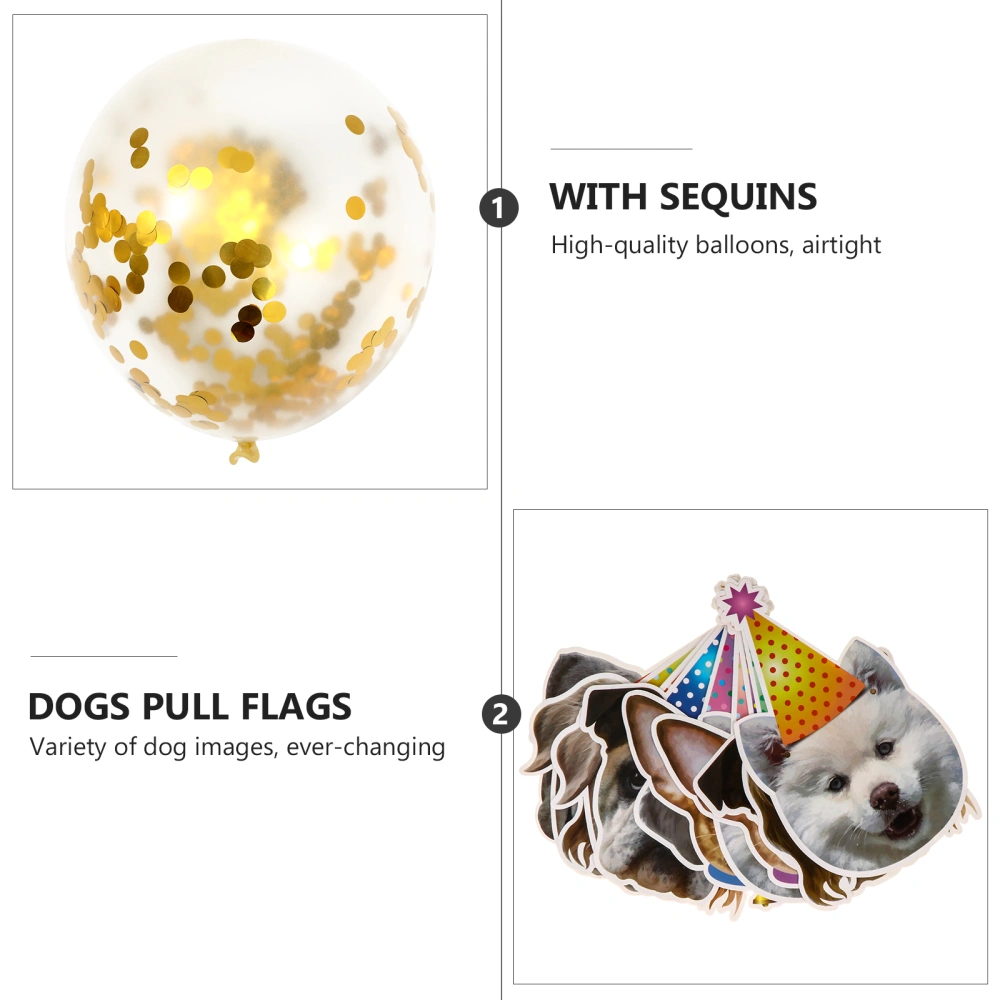 1 Set Pet Dog Theme Party Decoration Balloon Banner Pets Birthday Party Bunting